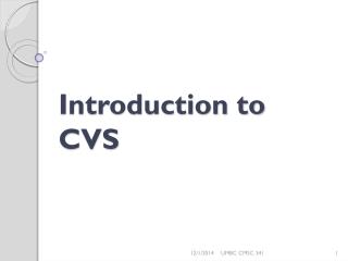 Introduction to CVS
