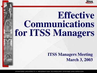 Effective Communications for ITSS Managers