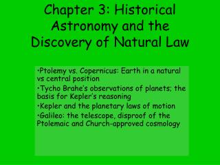 Chapter 3: Historical Astronomy and the Discovery of Natural Law