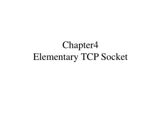 Chapter4 Elementary TCP Socket