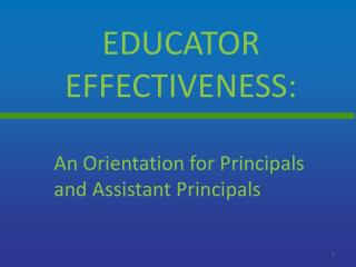 Educator effectiveness: