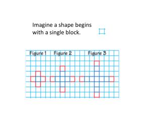 Imagine a shape begins with a single block.