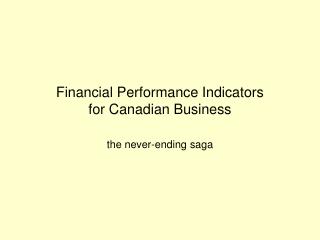 Financial Performance Indicators for Canadian Business