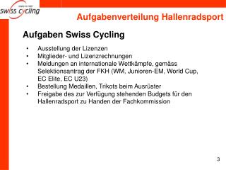 Aufgaben Swiss Cycling