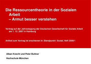 Die Ressourcentheorie in der Sozialen Arbeit – Armut besser verstehen