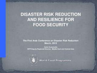 DISASTER RISK REDUCTION AND RESILIENCE FOR FOOD SECURITY
