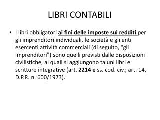 LIBRI CONTABILI