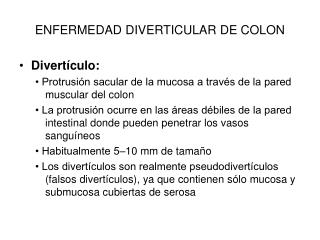 ENFERMEDAD DIVERTICULAR DE COLON