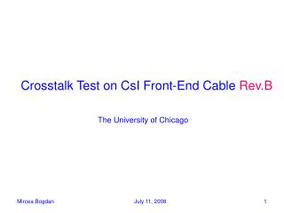 Crosstalk Test on CsI Front-End Cable Rev.B