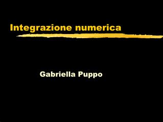 Integrazione numerica