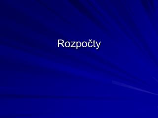 Rozpočty