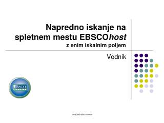 Napredno iskanje na spletnem mestu EBSCO host z enim iskalnim poljem