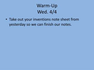 Warm-Up Wed. 4/4