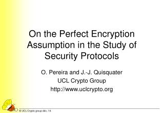 On the Perfect Encryption Assumption in the Study of Security Protocols