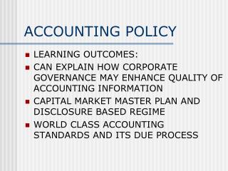ACCOUNTING POLICY