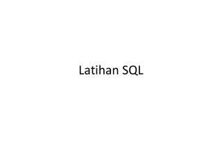 Latihan SQL