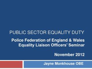 PUBLIC SECTOR EQUALITY DUTY