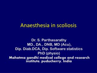 Anaesthesia in scoliosis