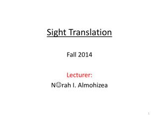 Sight Translation