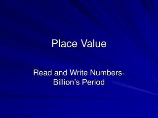 Place Value