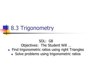 8.3 Trigonometry