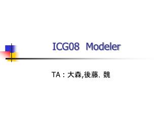 ICG08 Modeler
