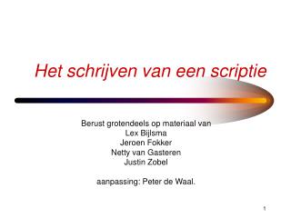 Het schrijven van een scriptie