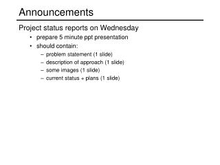 Announcements