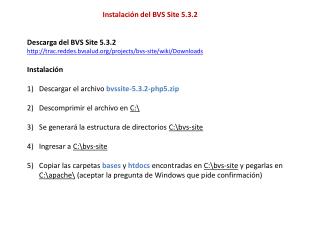 Instalación del BVS Site 5.3.2
