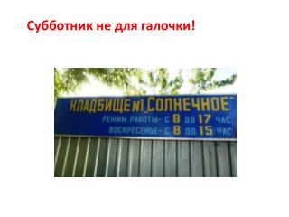 Субботник не для галочки!