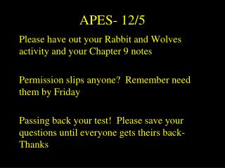 APES- 12/5