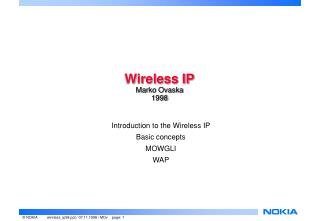 Wireless IP Marko Ovaska 1998