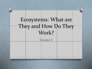 Ecosystems: What are They and How Do T hey W ork?