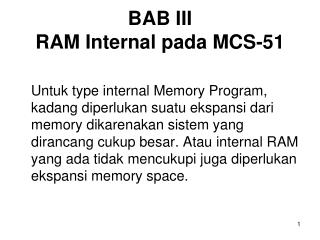 BAB III RAM Internal pada MCS-51