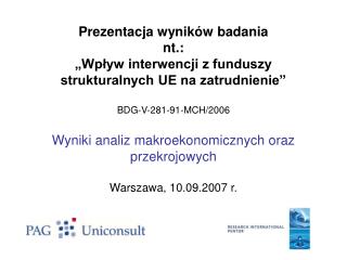 Badanie „Wpływ interwencji z funduszy strukturalnych UE na zatrudnienie”