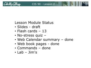 CIS 90 - Lesson 2