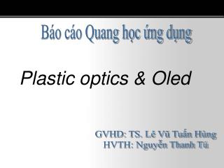 Báo cáo Quang học ứng dụng