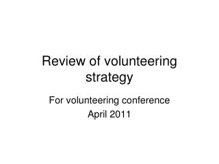 Review of volunteering strategy
