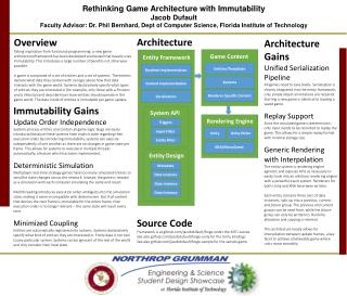 Rethinking Game Architecture with Immutability Jacob Dufault