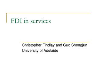 FDI in services