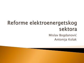 Reforme elektroenergetskog sektora