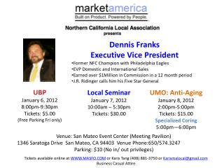 UMO: Anti-Aging January 8, 2012 2:00pm-5:00pm Tickets: $15.00 Specialized Coring 5:00pm—6:00pm