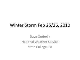 Winter Storm Feb 25/26, 2010