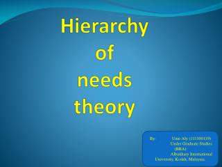 Hierarchy of needs theory