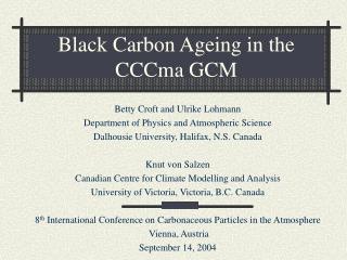 Black Carbon Ageing in the CCCma GCM