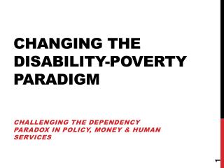 Changing the disability-poverty paradigm