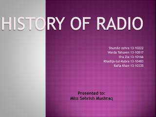 History of Radio