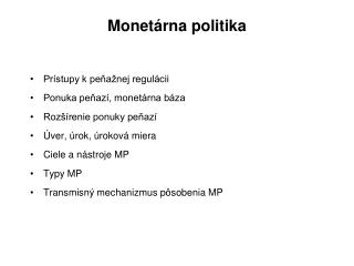 Monetárna politika