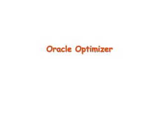 Oracle Optimizer