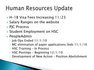 Human Resources Update